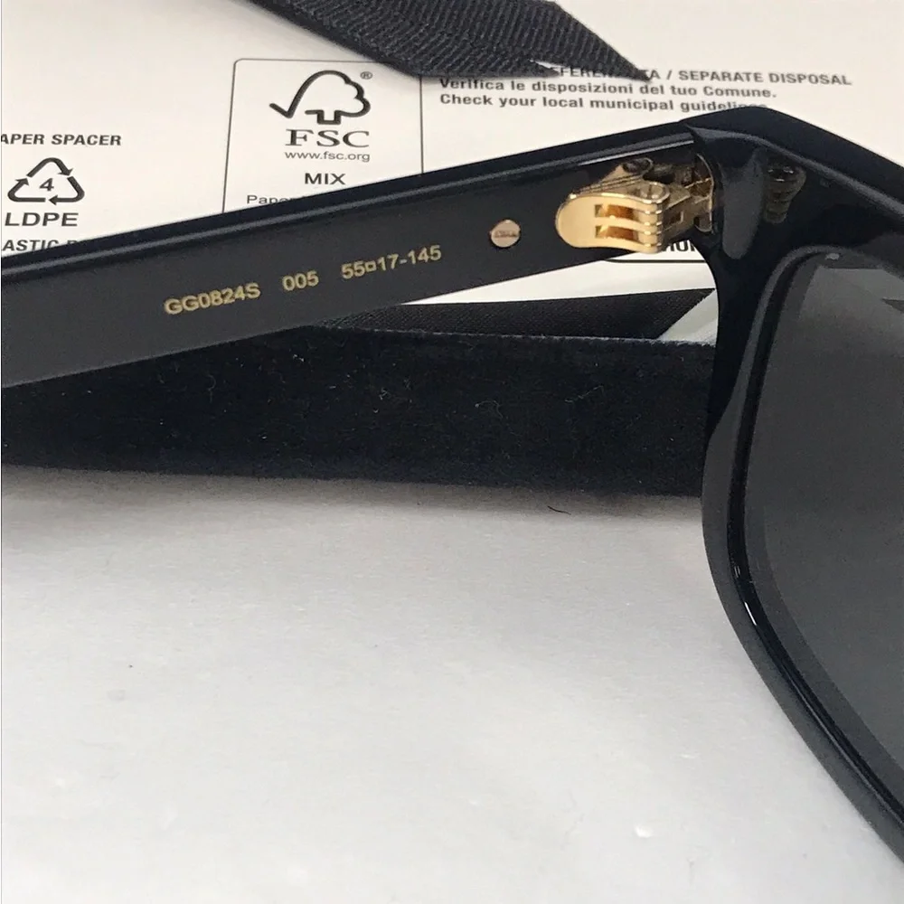 New - 💯 Authentic Gucci Grey Square Men's Sunglasses GG0824S 005